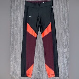 Under Armour Womens Black and Neon Pink Leggings